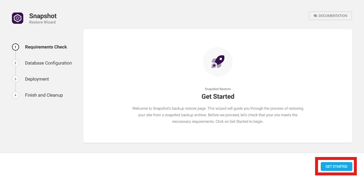 Run the Snapshot installer wizard