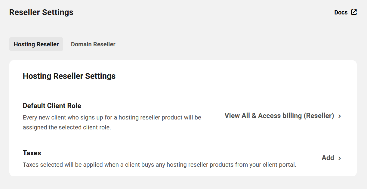 Allows the team member to access and modify Reseller settings in your Client Tools
