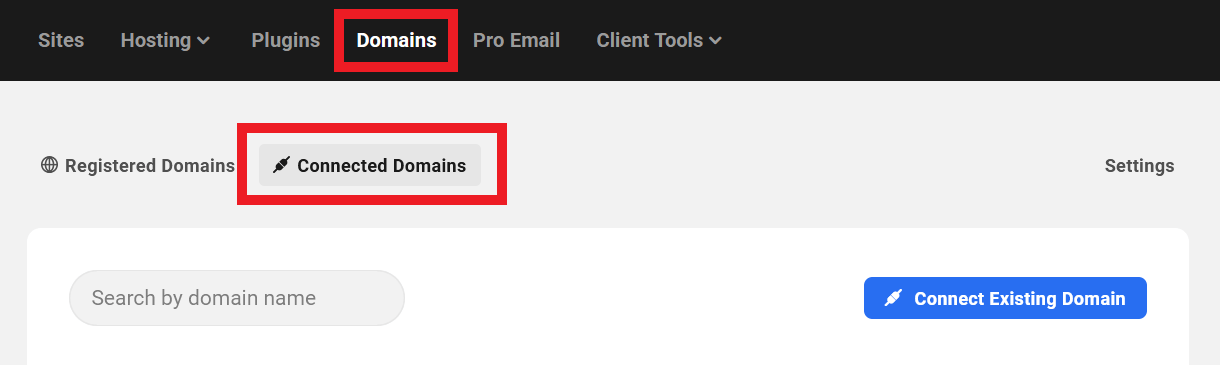 Allows the team member to access the Connected Domains area in the Domains manager