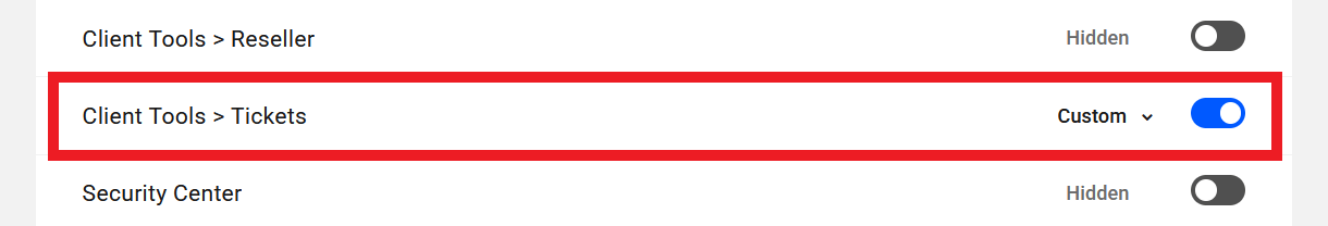 Customize capabilities in the Hub Tickets module