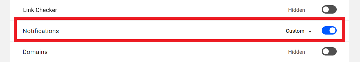 Customize capabilities in the Hub Notifications module
