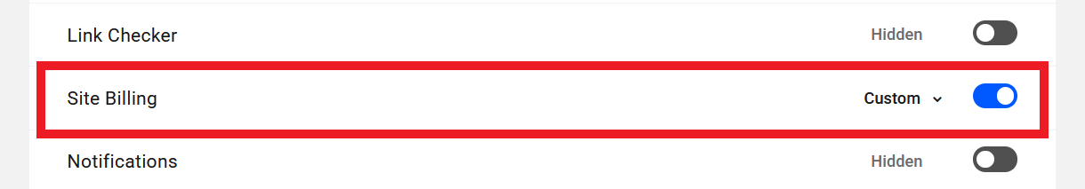 Customize capabilities in the Hub Site Billing module