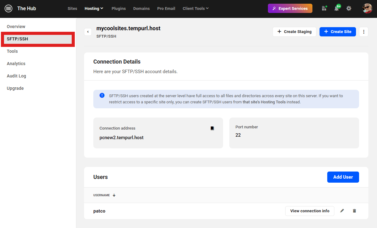 Allows the team member full access to all SFTP/SSH-related options on any server’s SFTP/SSH screen