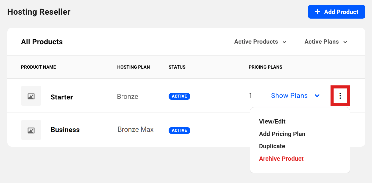 Reseller product options