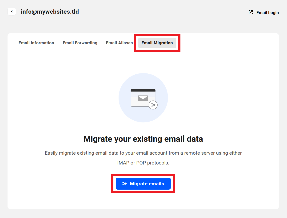 Migrate email data to Pro Email