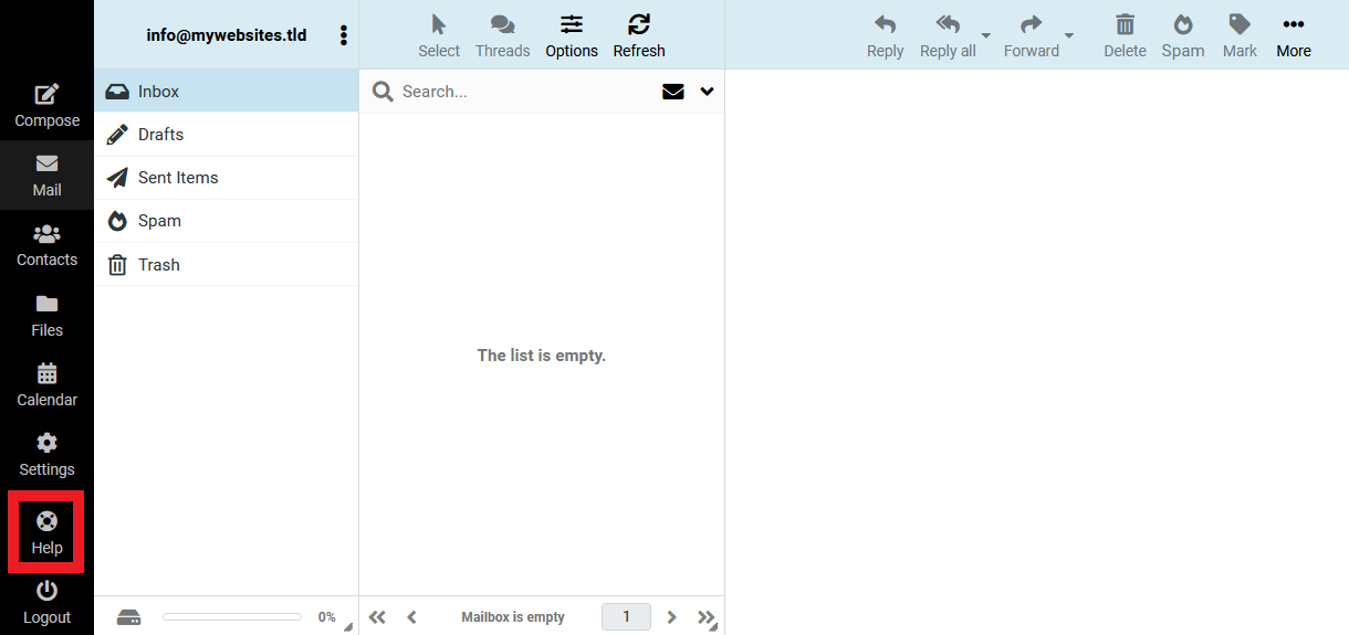 The pro email interface