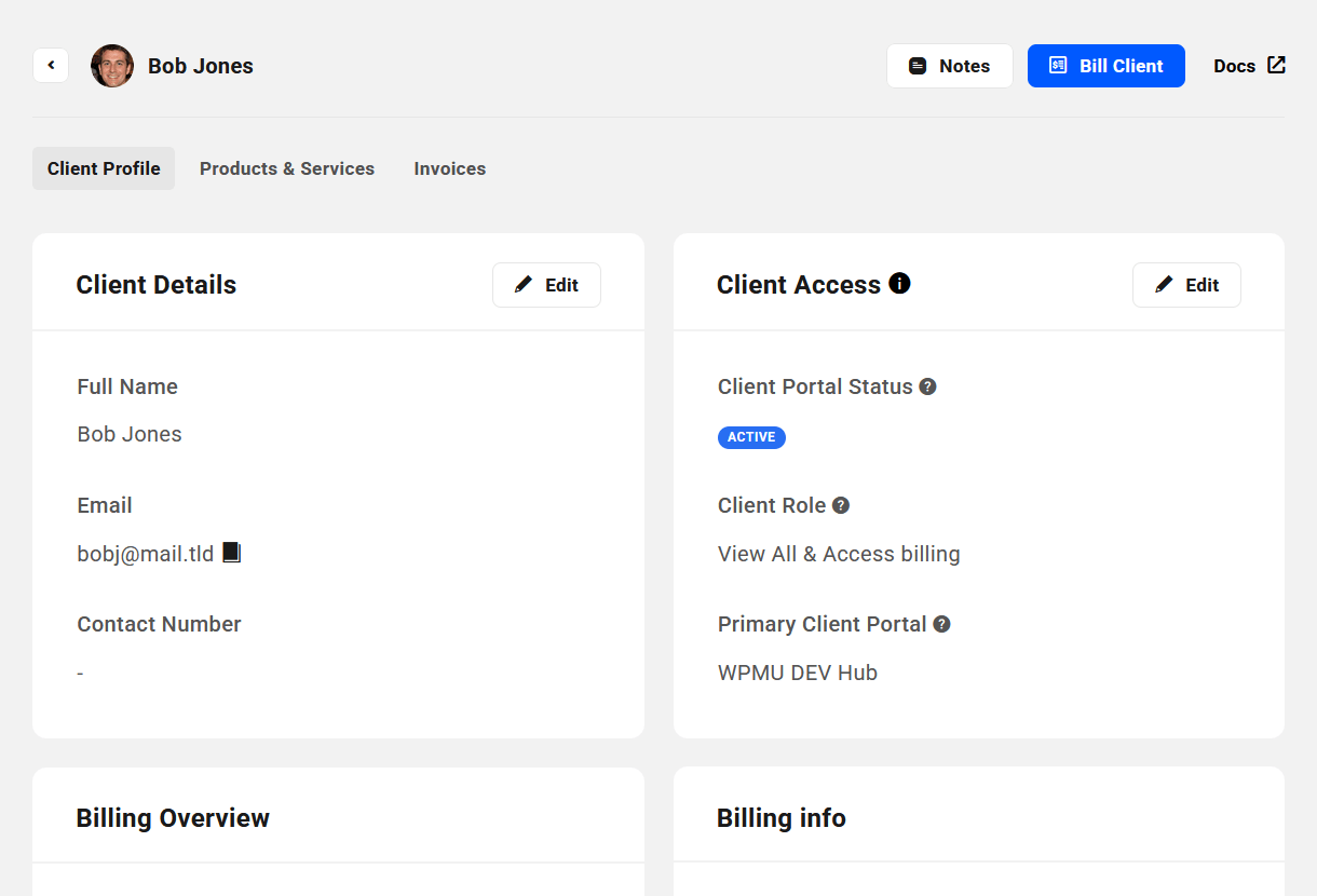 Client profile in Client Tools