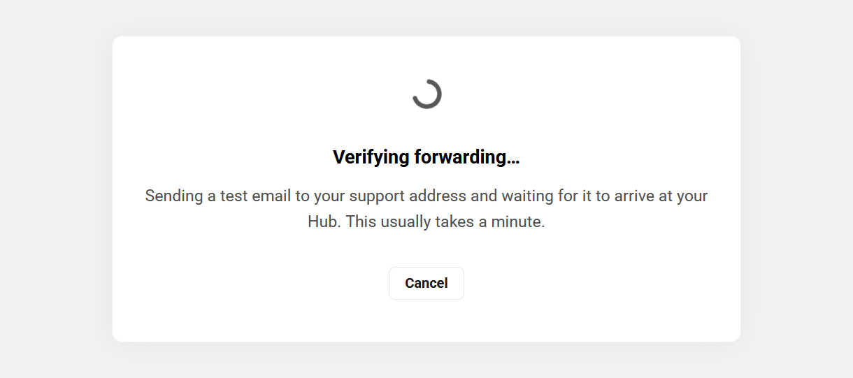 Verifying a forwarder for your branded support email address