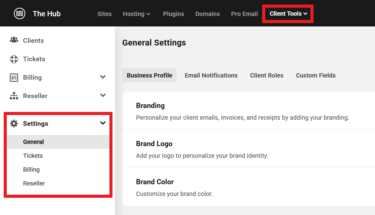 Client Tools settings