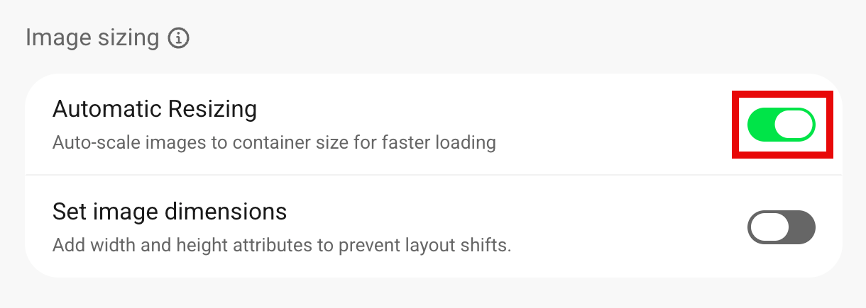 Enable automatic resizing