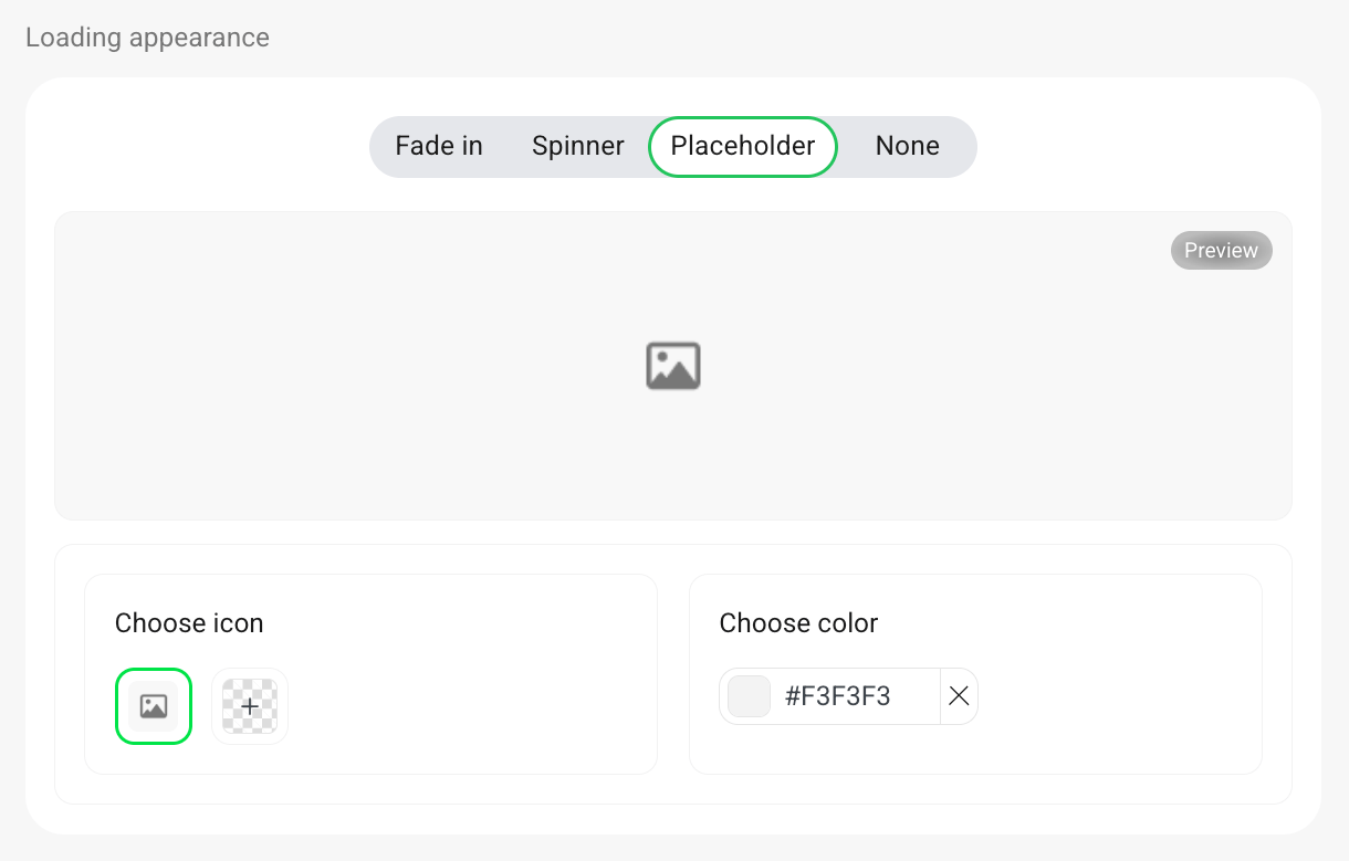 Lazy load loading appearance placeholder