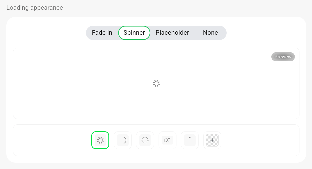 Lazy load spinner animation