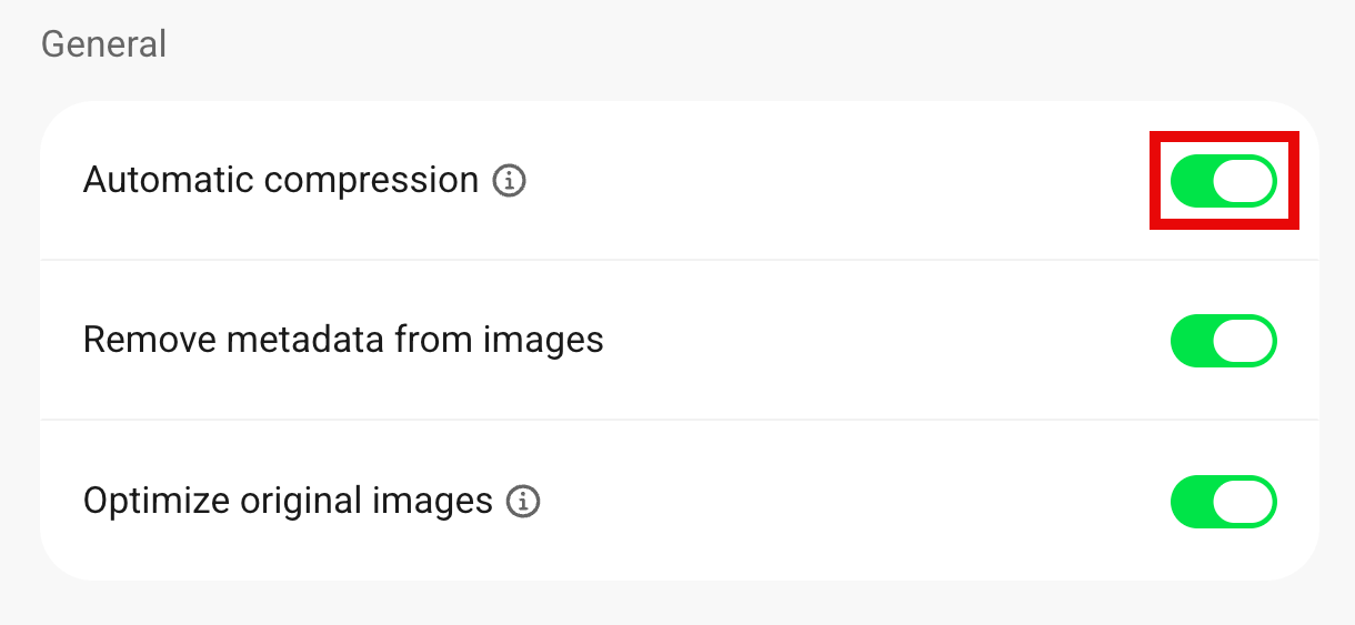 Enable automatic compression