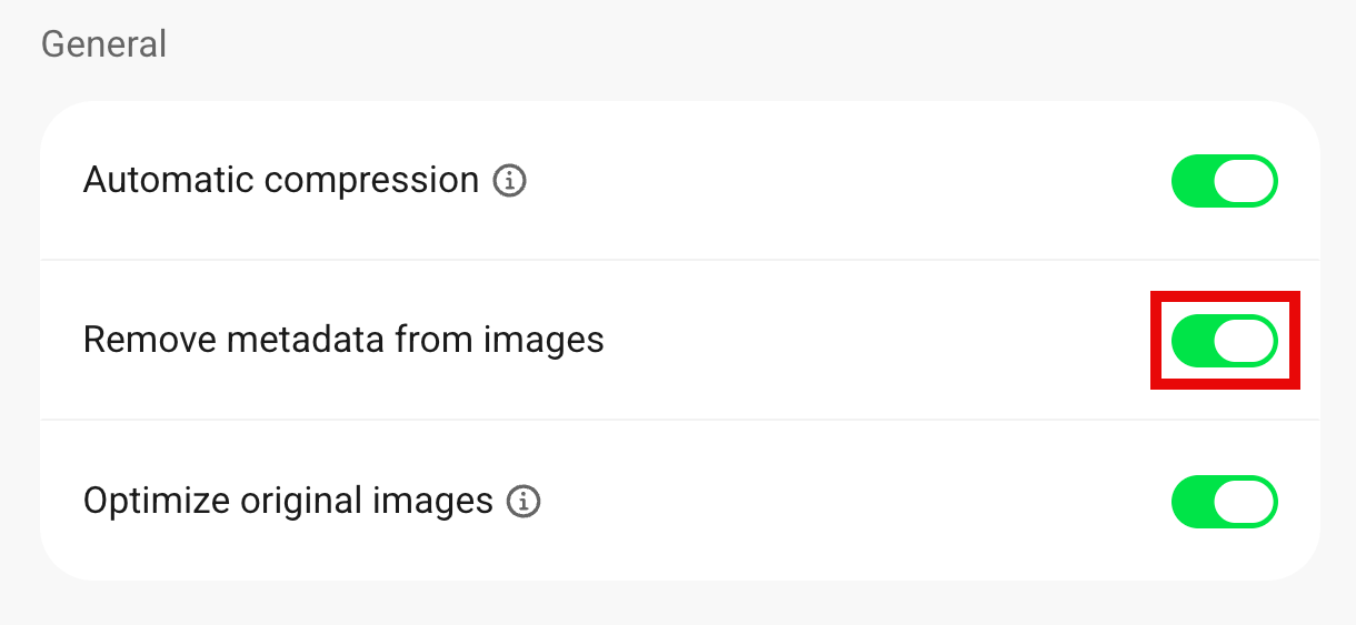 Strip metadata from images