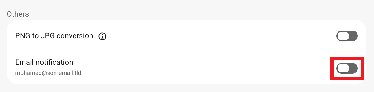 Enable email notification