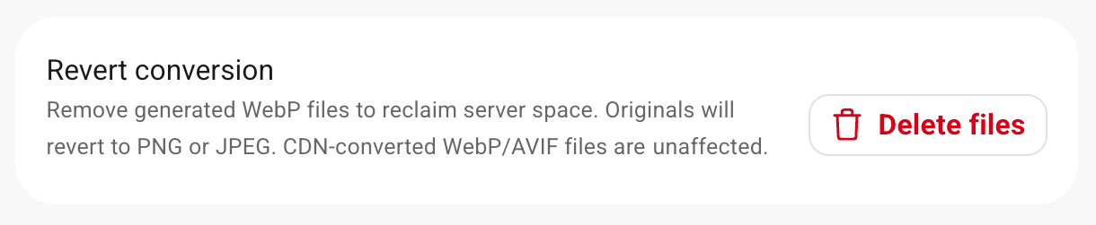 Revert next-gen conversion in Smush
