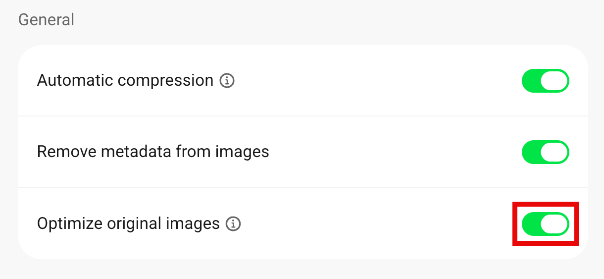 Optimize original images