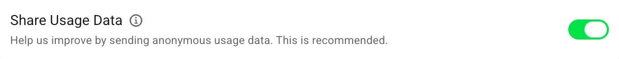 Enable sharing usage data
